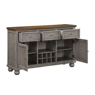 1 armoire de rangement à 1 tiroir avec support à vin pour 8 bouteilles