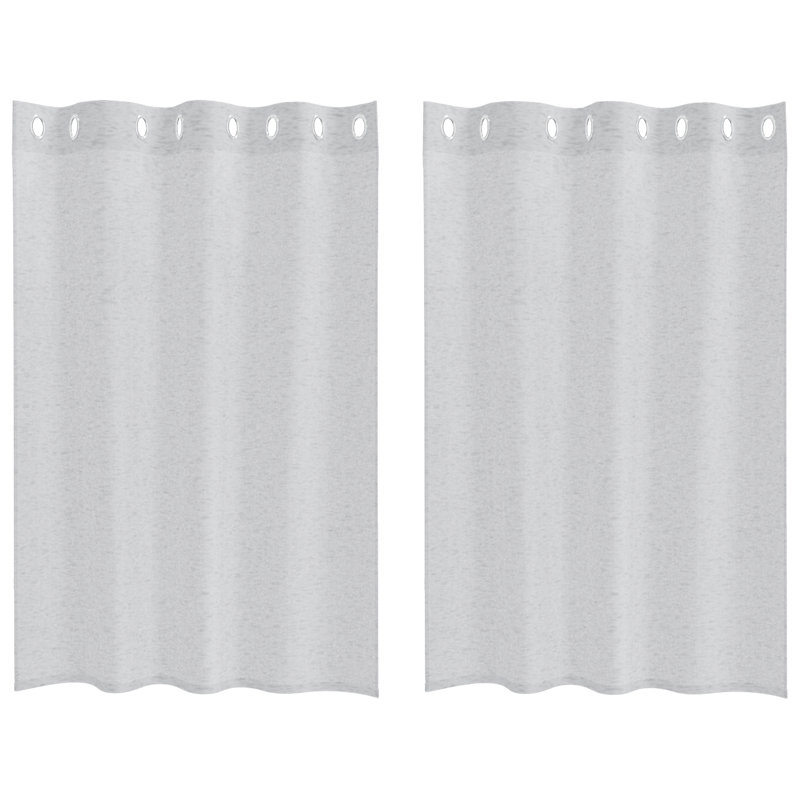 Curtains With Curtains 2 Pcs Polyester, 140cm Width x 140cm Drop, Light Grey