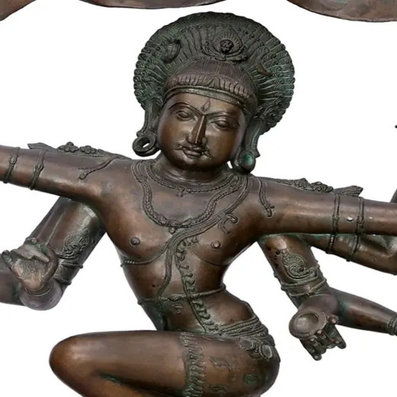 Large Shiva Gaja Samhara Murthy Panchaloha Bronze Statue, 46-Inch Handcrafted Chola-Style Sculpture from Swamimalai