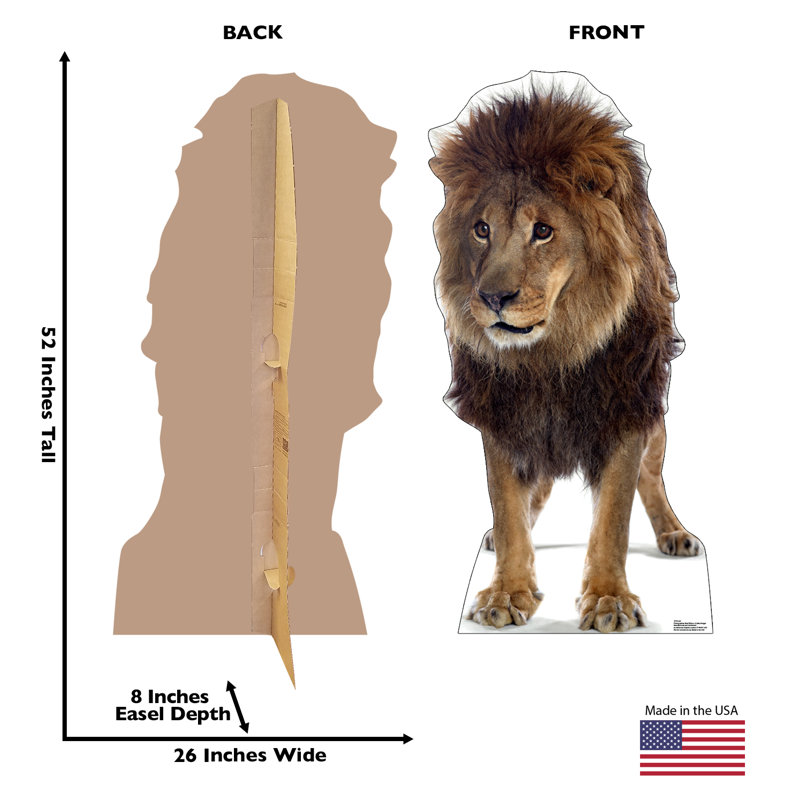 Life-Size Brown Lion Cardboard Standup