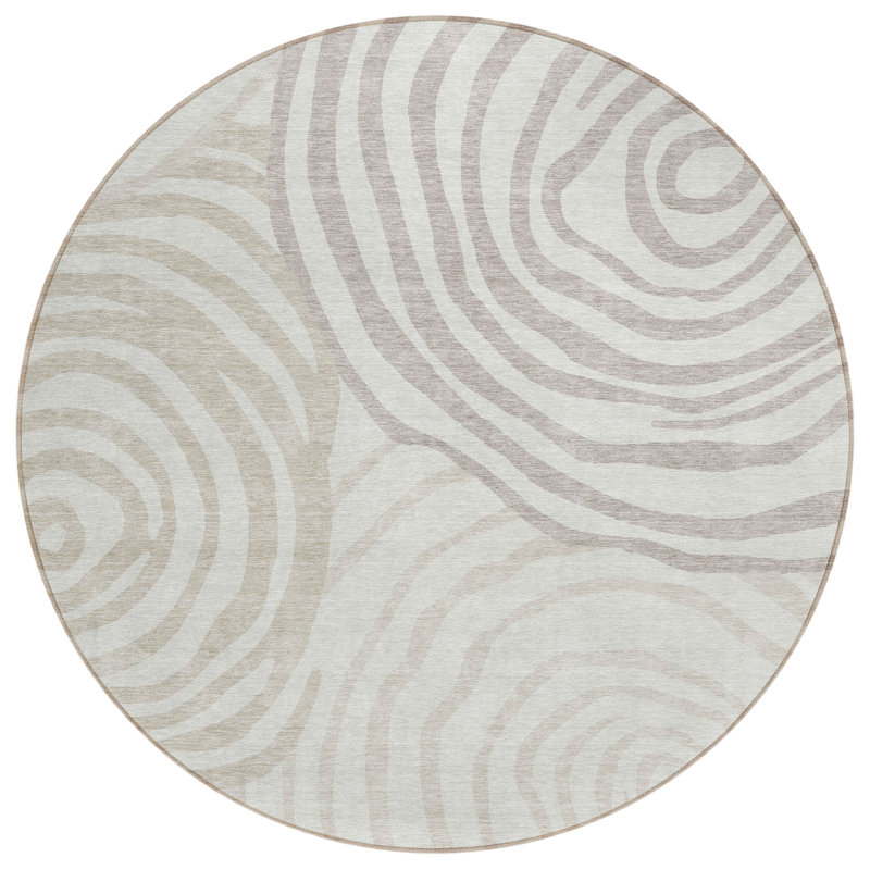 Leis Abstract Indoor Rug, Round 8'