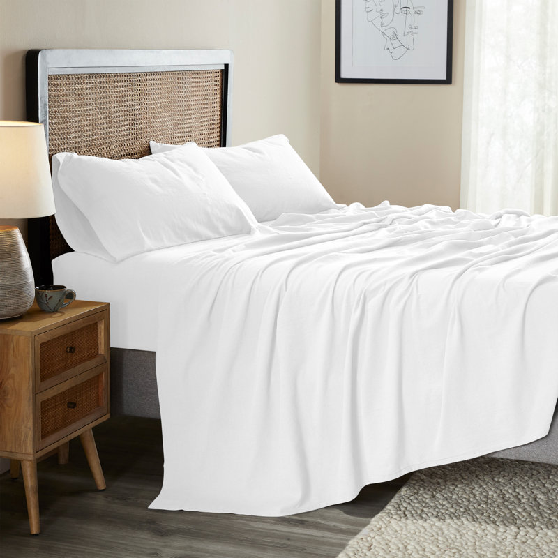 Ensemble de draps Orion, Ensemble de draps pour lit très grand californien, Blanc