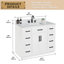 Meuble-lavabo simple 42 po avec tiroir, tablette, prise de courant et plateau en marbre d'ingénierie-2137449796-2137449792