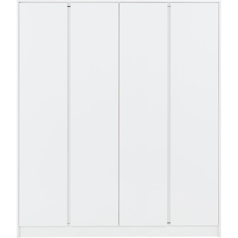 4 Door Wardrobe, White