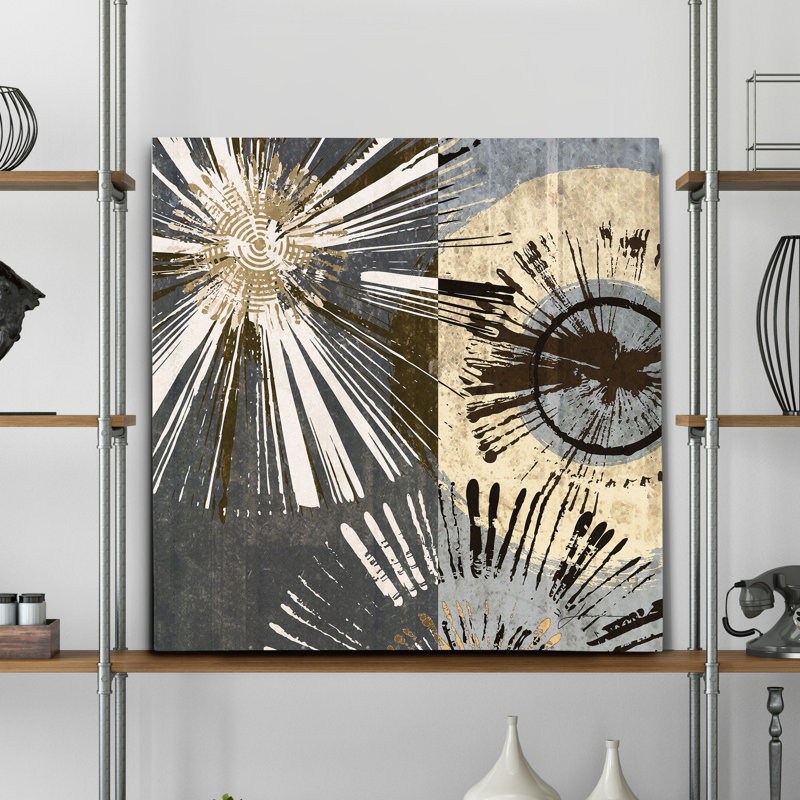 « out burst tiles i », peinture, H 10 po x l 10 po x P 1,5 po, Toile tendue