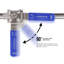 Robinet à boisseau sphérique en acier inoxydable 3/8 pouces à ouverture complète 3 pièces avec poignée de verrouillage bleue, 1000 WOG
