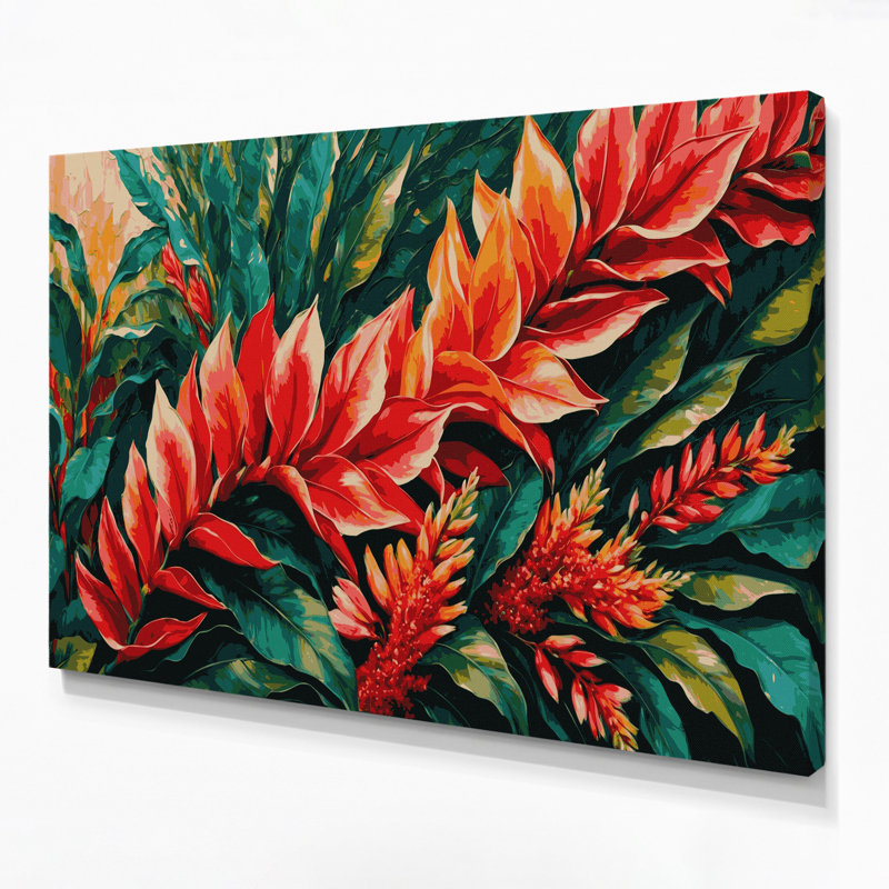 «Hawaiian Heliconia Green», art mural sur toile, H 8 po x l 10 po