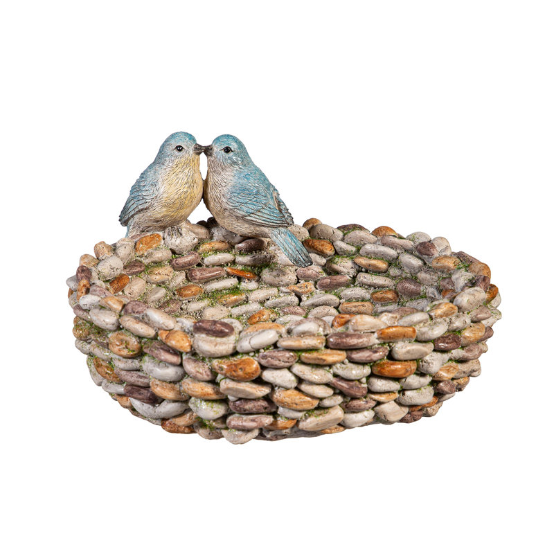 Bain d'oiseaux en résine Blue Pebble