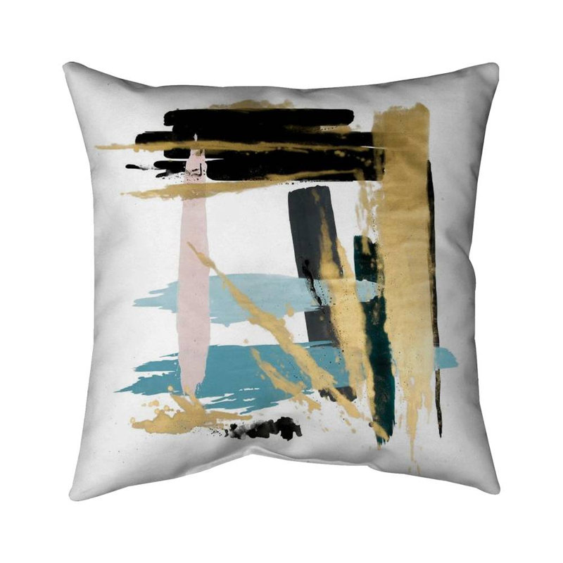 Pastel stroke - 16"x16" Throw pillow cover - Poly twill - Print on demand, Blue