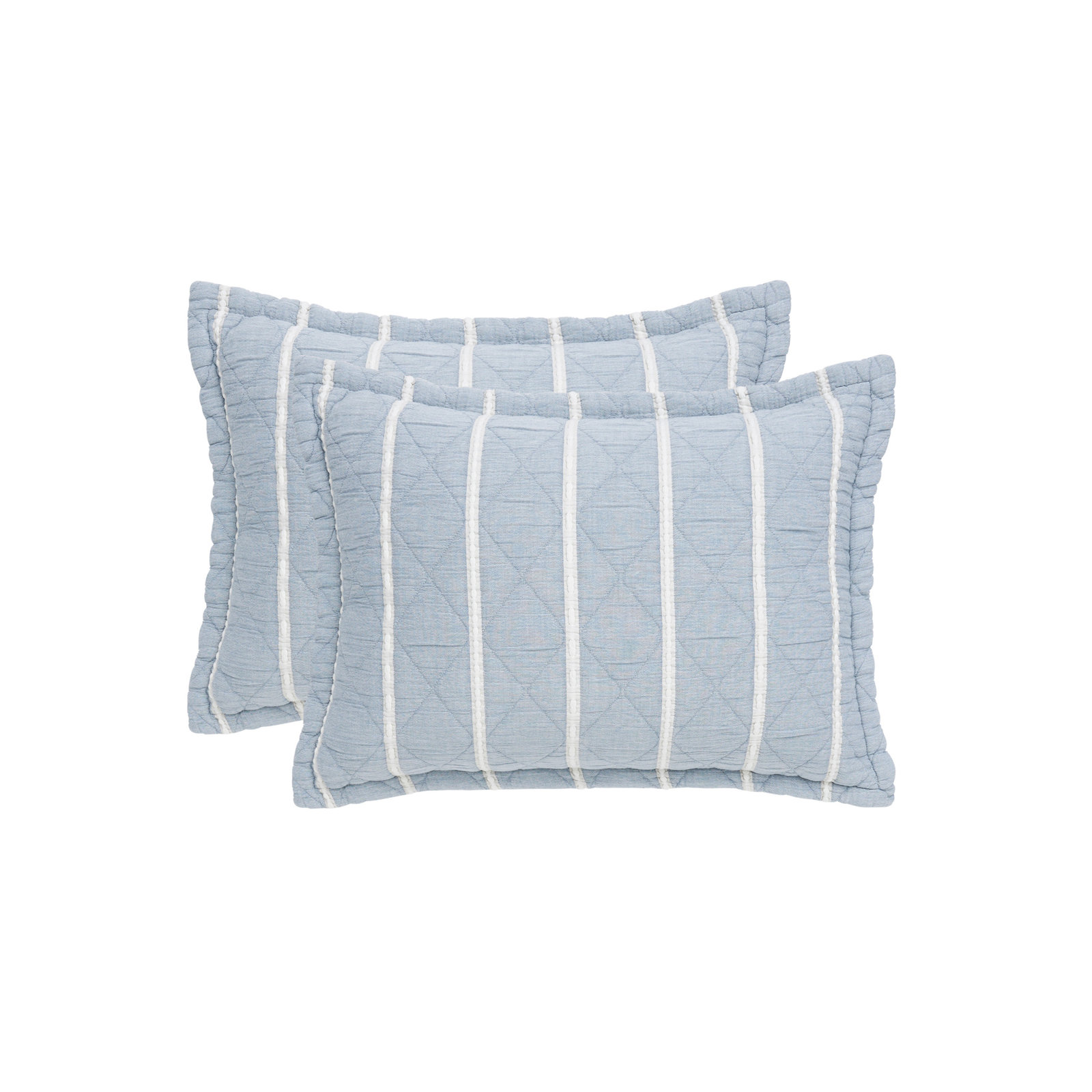 Pacifica Cotton Shams, King, Blue