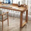 Bureau rectangulaire brun en bois massif-1829677478