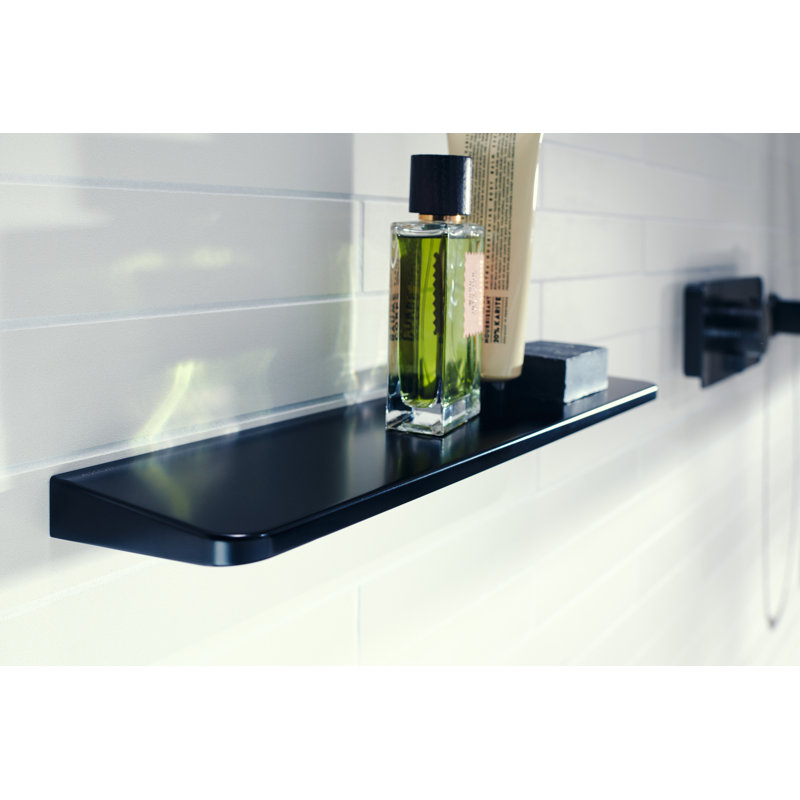 Universal Circular Wall Mounted Shower Shelf, Matte Black