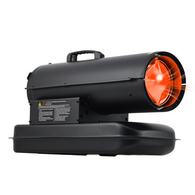 45000 BTU Kerosene & Diesel Forced Air Space Heater, Multi‑Fuel Industrial Heater with 5 Gal Fuel Tank, Steel Build, Safety Protection for Construction Sites, Barns and Warehouses