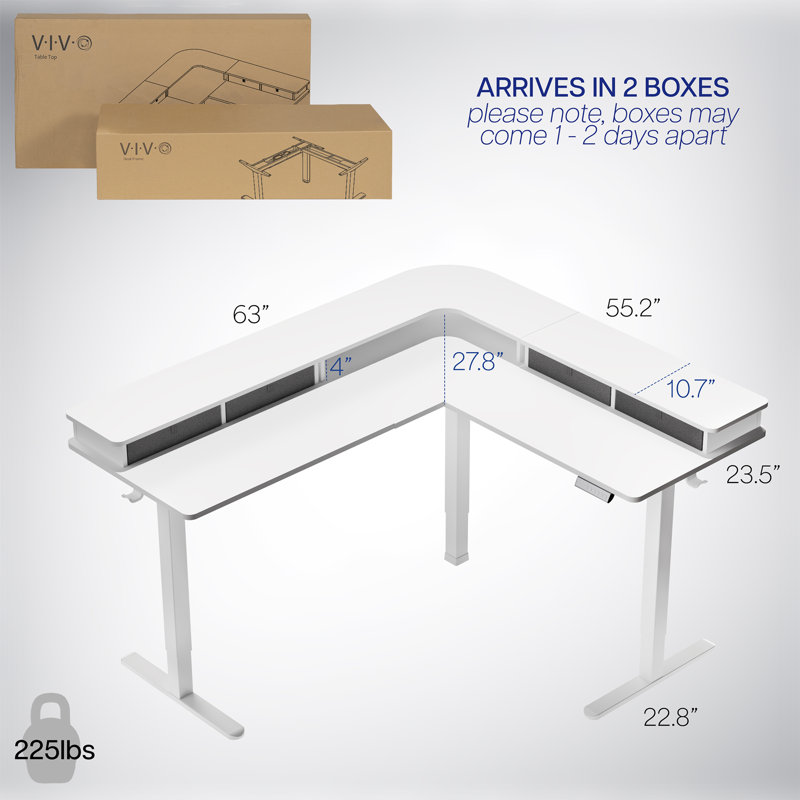 Adjustable Height Steel Standing Desk, White