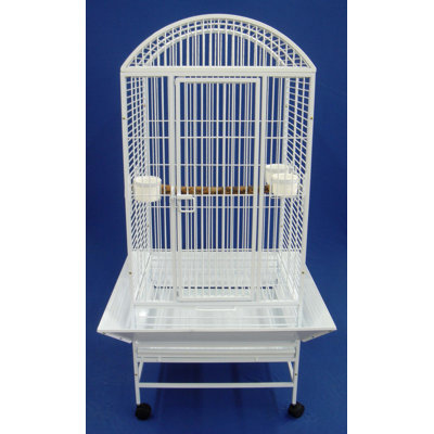 Prestridge 63'' Steel Dome Top Floor Bird Cage with Wheels