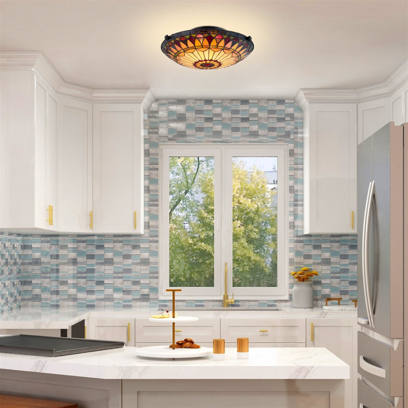 Lorentz Glass Semi Flush Mount