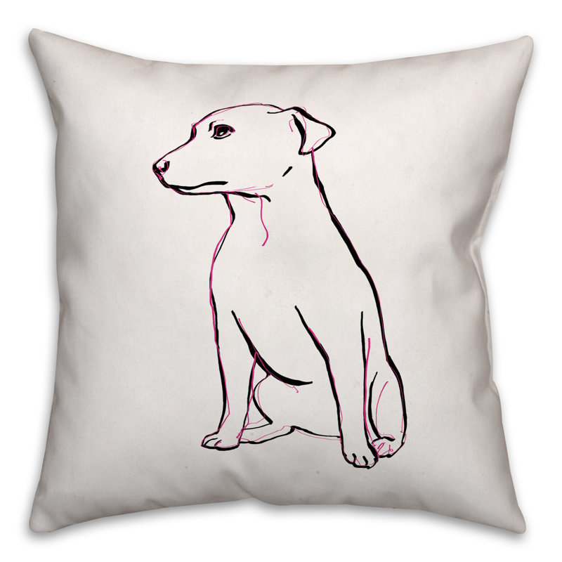 Coussin décoratif rose assis, 20 po x 20 po, Polyester/ Bourre en polyester