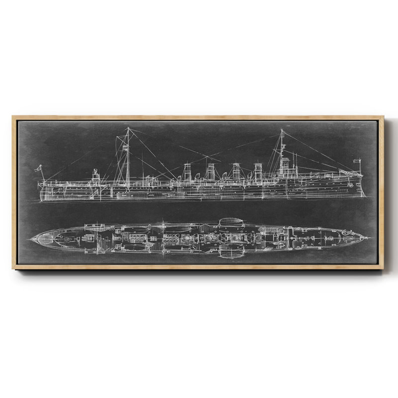 Bleu marine croiseur - plan, toile encadrée