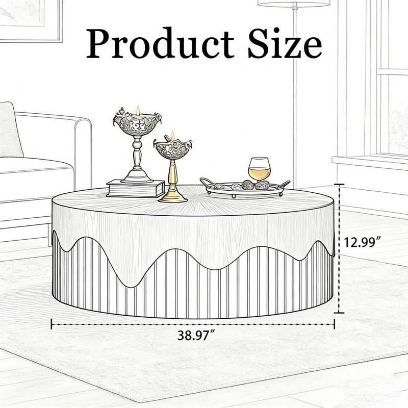 38.97" Round Coffee Table, 38.97"