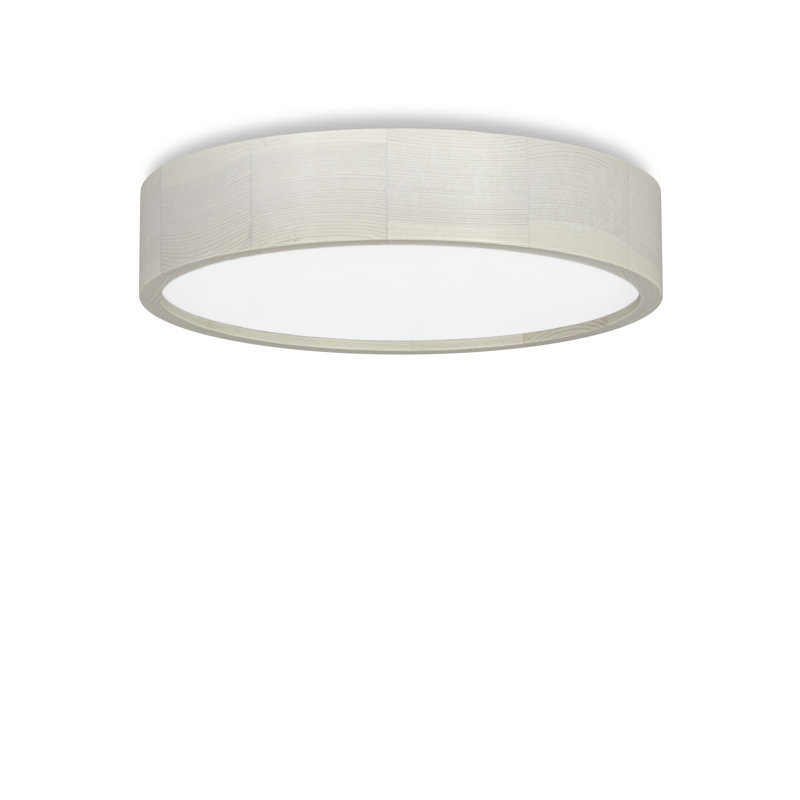 Demitra Glass Flush Mount, White Beech, 8cm H x 37.5cm W x 37.5cm D