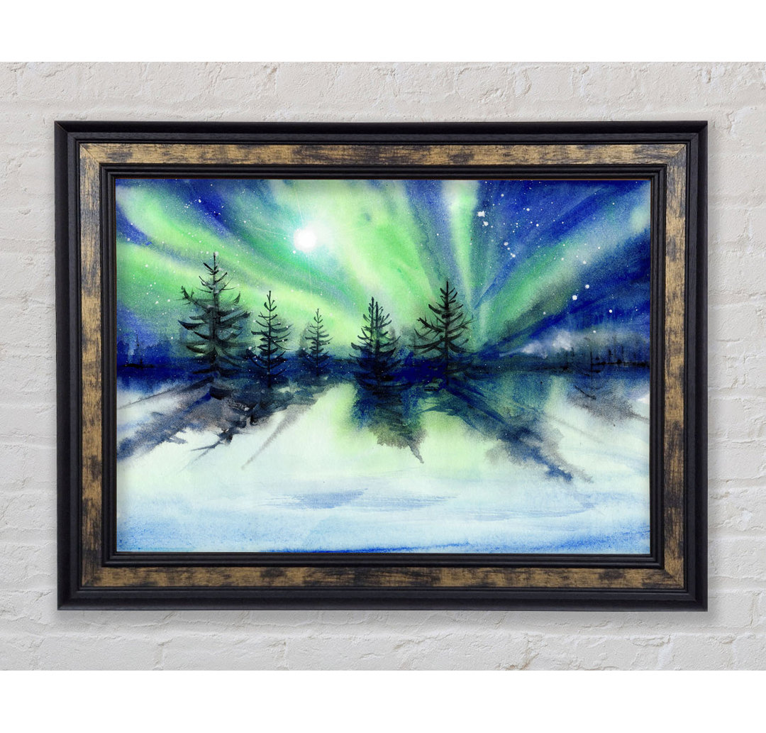 Northern Light Moon Burst - Einzelner Bilderrahmen Kunstdrucke