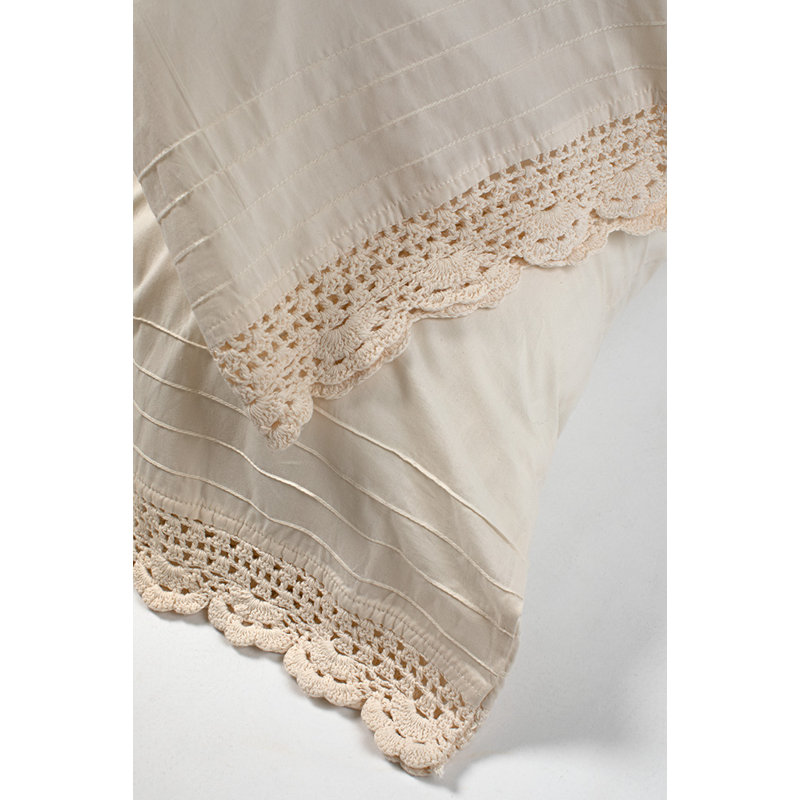 Dainty Crochet Sheet Set, Ivory, Twin Sheet Set + 1 Pillowcase