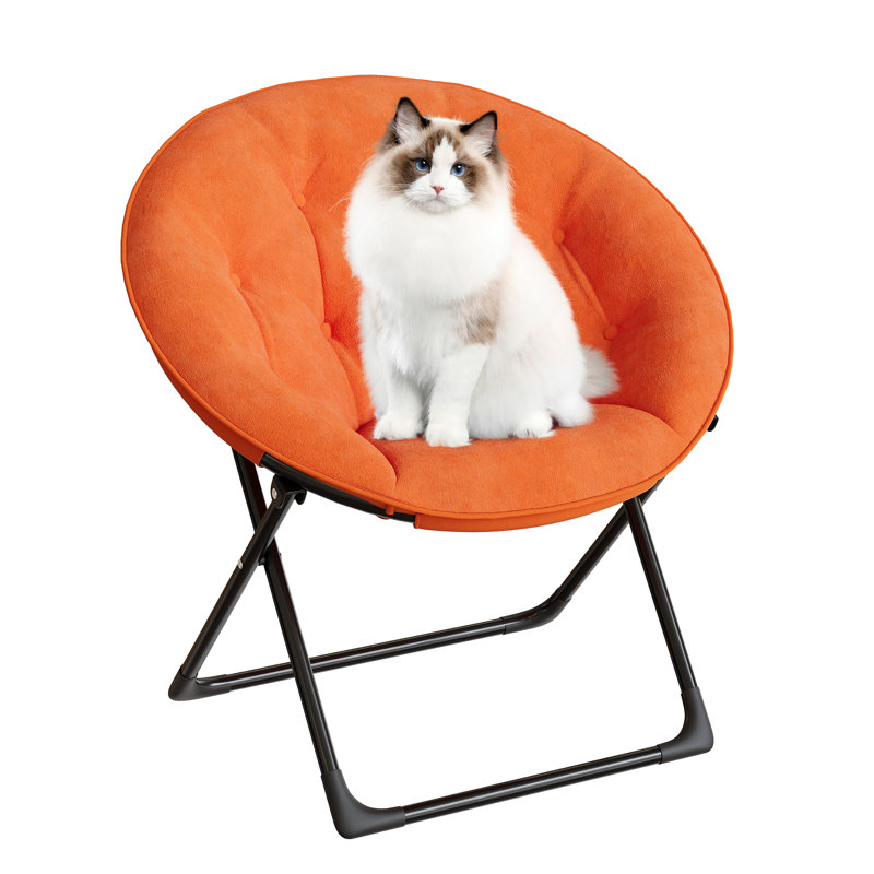 Upholstered Accent Chair, Orange, Black