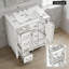 Meuble-lavabo blanc de 30 po avec comptoir d'évier; Armoire à deux portes et deux tiroirs; Bois massif Tablette ouverte Panneaux de fibres à densité moyenne; Emballage simple