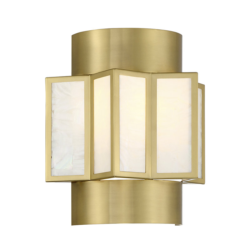  Gideon 2-Light Wall Sconce in Warm Brass