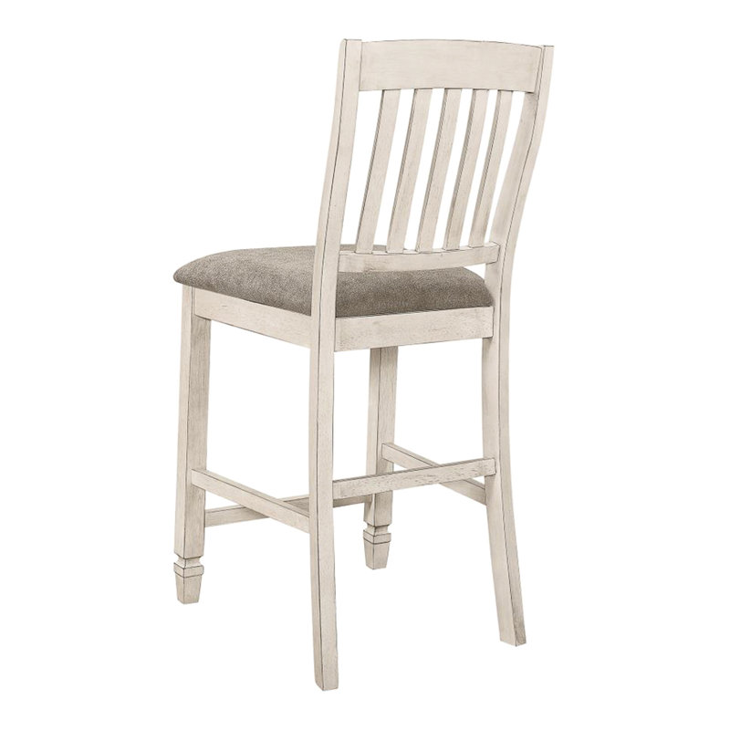 De 2 chaises de comptoir rustiques crème - siège de 26 po de hauteur, 17,5 po de profondeur, lattes cintrées à la vapeur, sièges au design élégant et dossier à lattes, et tendance