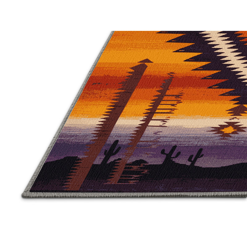  Tapis lavable du sud-ouest Sunset Sunset, Rectangle 8 pi x 12 pi