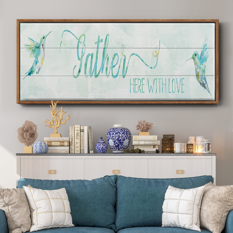 «Gather Here», toile encadrée, H 8 po x l 20 po