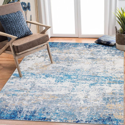 Tapis de couloir lavable et antidérapant Tapis de couloir abstrait moderne à envers en caoutchouc à poils courts Tapis contemporain