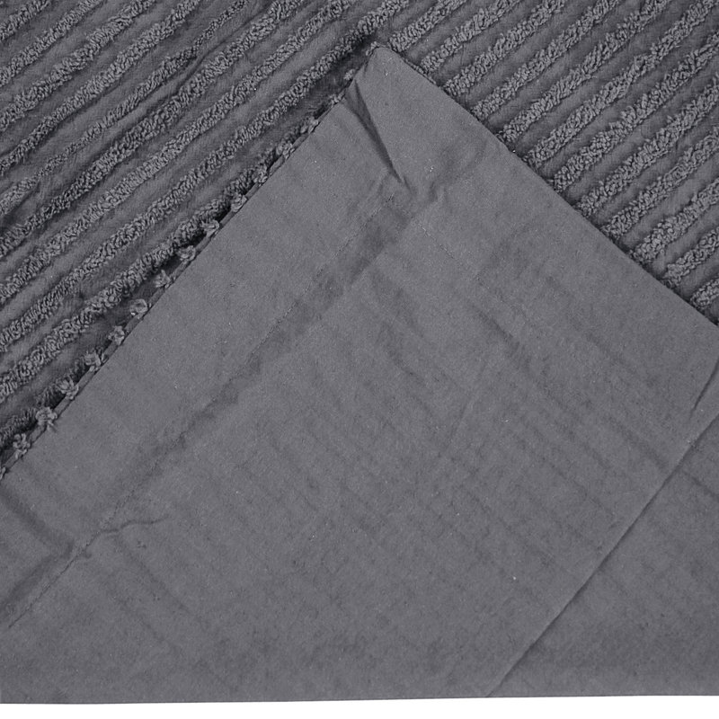Gray King Size Cotton Embroidered Pillow Sham