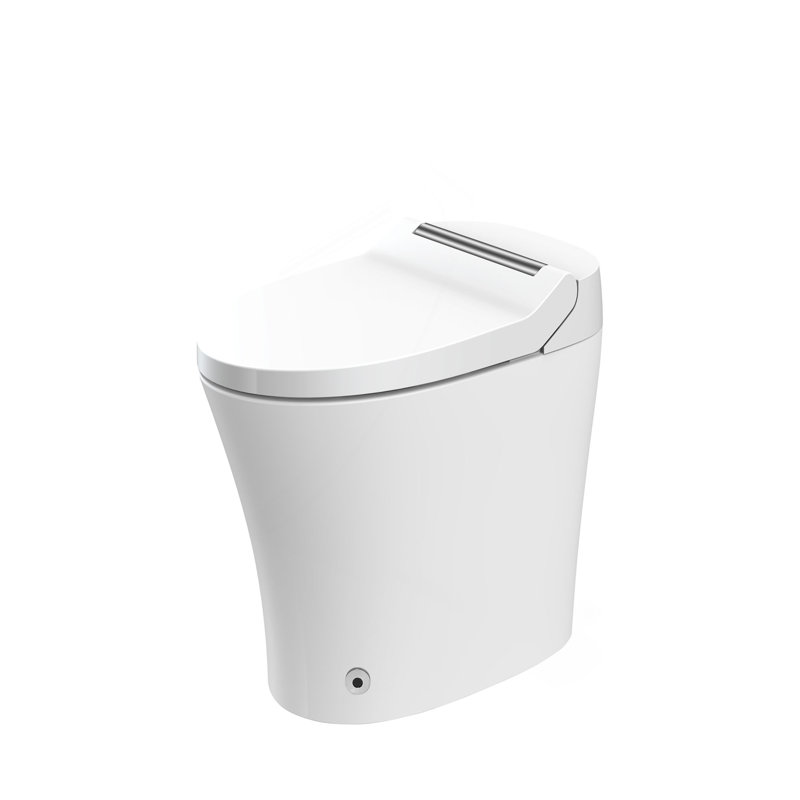 Smart toilet with Built-in Heated Seat, One Piece Elongated Modern Toilet with Adjustable Temp Heated Seat, Auto Flush,  Dual Flush Toilet 1/1.28 GPF, Foot sensor Flush, White Night Light,Knob Control