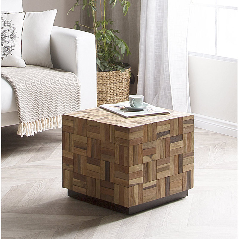 Digiovanni Solid Wood Block End Table