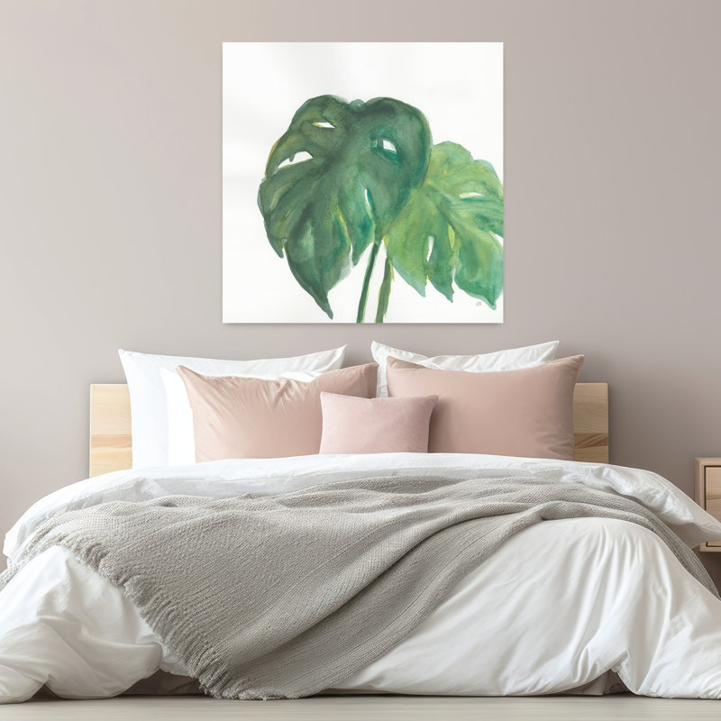 Palmier tropical II, art abstrait de paysage tropical, H 32 po x l 32 po