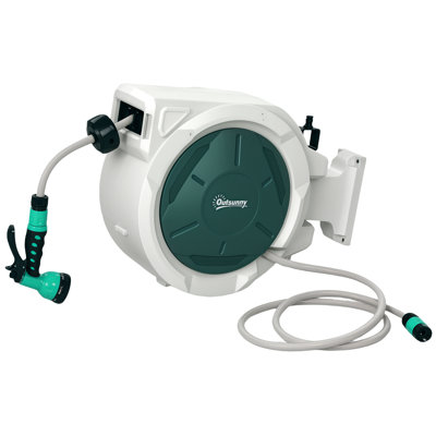 Dévidoir rétractable, 1/2 po x 65 pi, vert