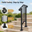 Ensemble de rampe d'escalier Winado 1-Step en métal noir avec poteaux-136958328