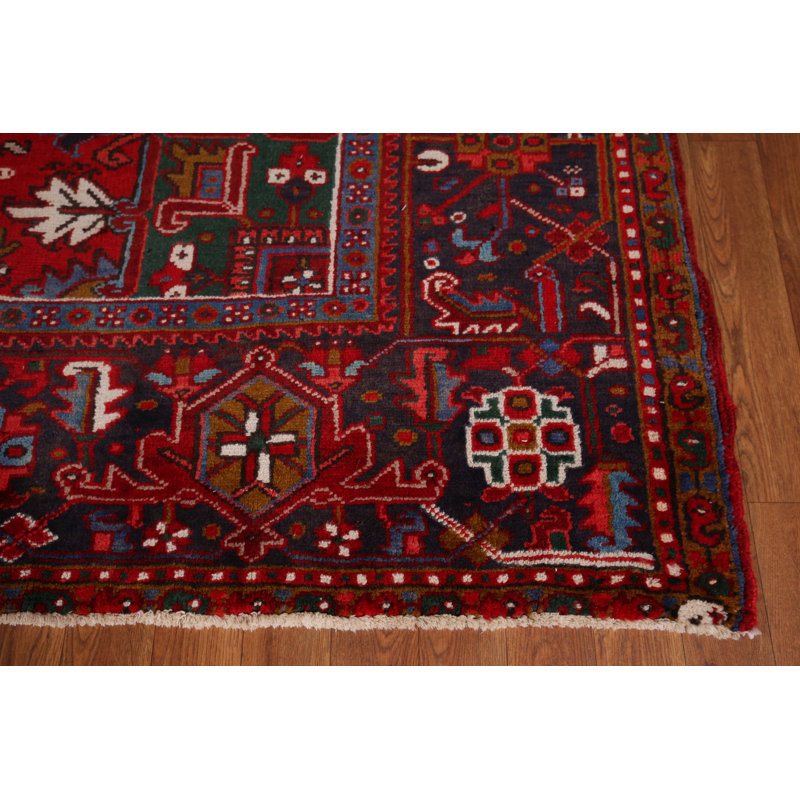 Tapis rouge géométrique 10 x 13 po