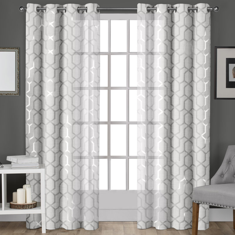 Katarina Semi Sheer Curtain Pair, 54" W x 84" L