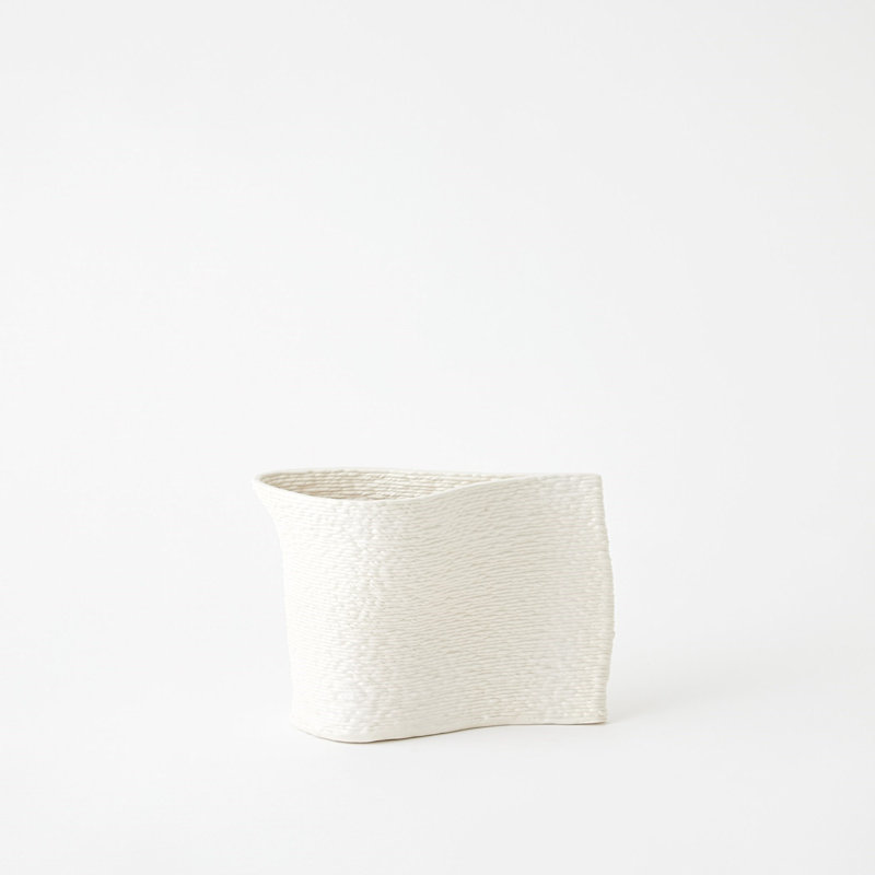 Windy Handmade Ceramic Table Vase, 6.25" H x 9" W x 5" D
