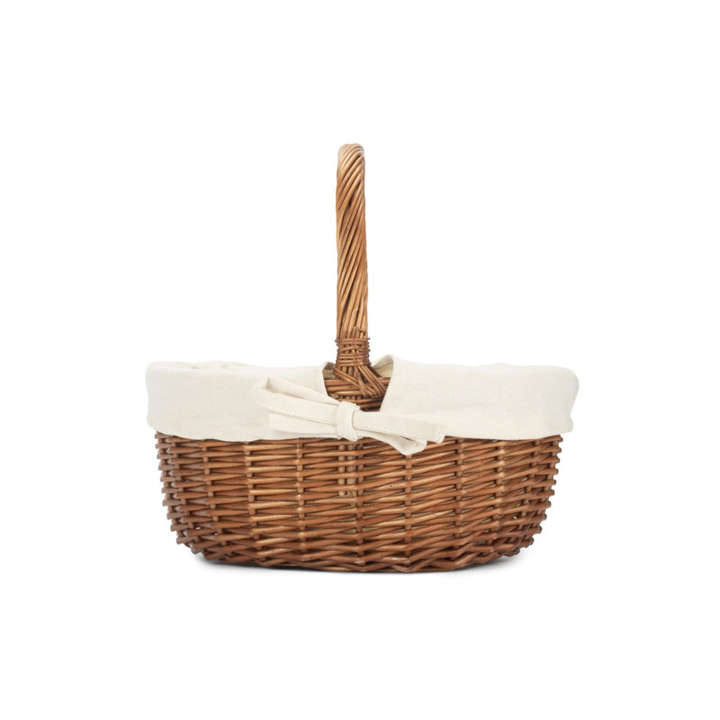 Oval Wicker Shopping Basket with Lining