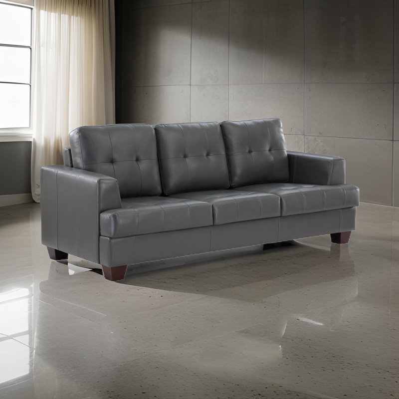Jodilynn, H 37 po x l 88,5 po x P 36,5 po, Similicuir gris