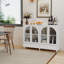 Arched Glass Sideboard Buffet Cabinet Display Cabinet with Adjustable Shelves-1389208666-1389208664
