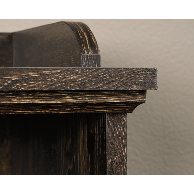 Iron Oak Finish Adjustable Bookcase with Cubbyhole Storage
