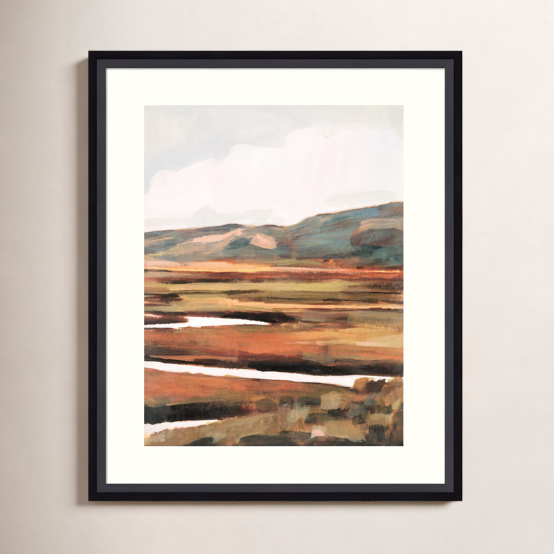 " Mountain Field II " by Victoria Borges Painting Print, 35" H x 28" W, Black
