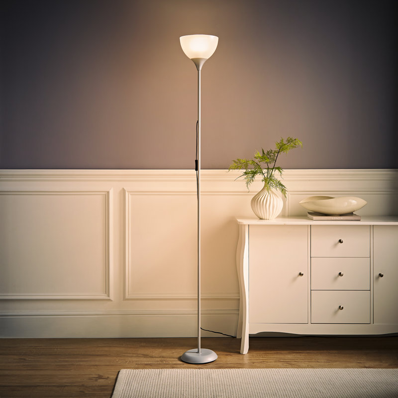 Aysel 180cm Torchiere Floor Lamp, Silver, No