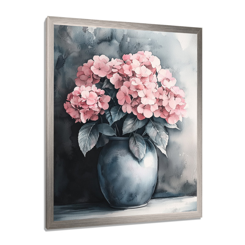 Bautista - Floral Wall Decor, Reproduction encadrée d'une seule photo, Argent argent, H 32 po x l 24 po