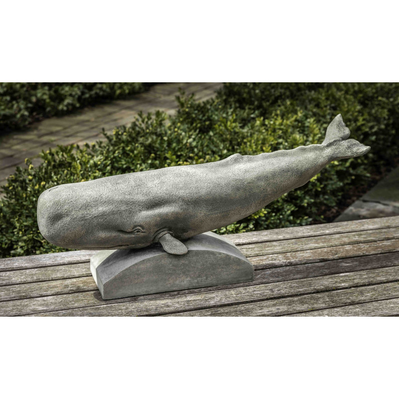 Statue de baleine de sperme Johanna, Pierre calcaire vieillie